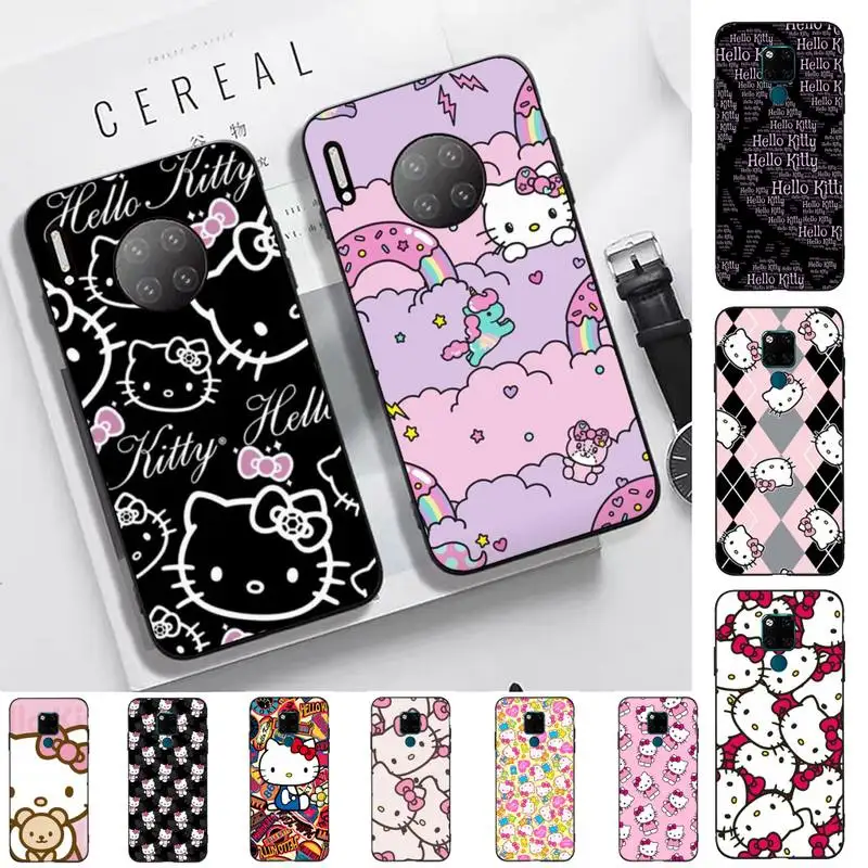 

Kitty Cartoon Cat Phone Case for Huawei Mate 20 10 9 40 30 lite pro X Nova 2 3i 7se cover