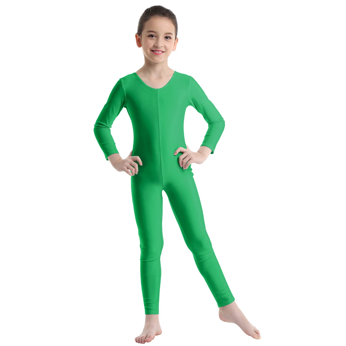 

Kids Girls Ballet Dance Leotard Long Sleeve Unitard Gymnastics Workout Bodysuit Exercise Training Jumpsuit Performance Dancewear