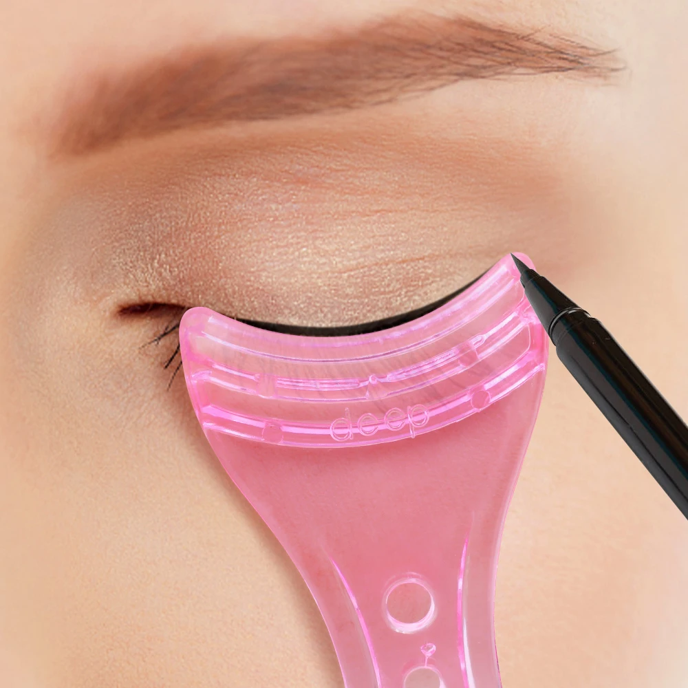 

1PC Portable Resusable Plastic Eyeliner Stencils Multi-Functional Eye Makeup Auxiliary Eyeliner Tools