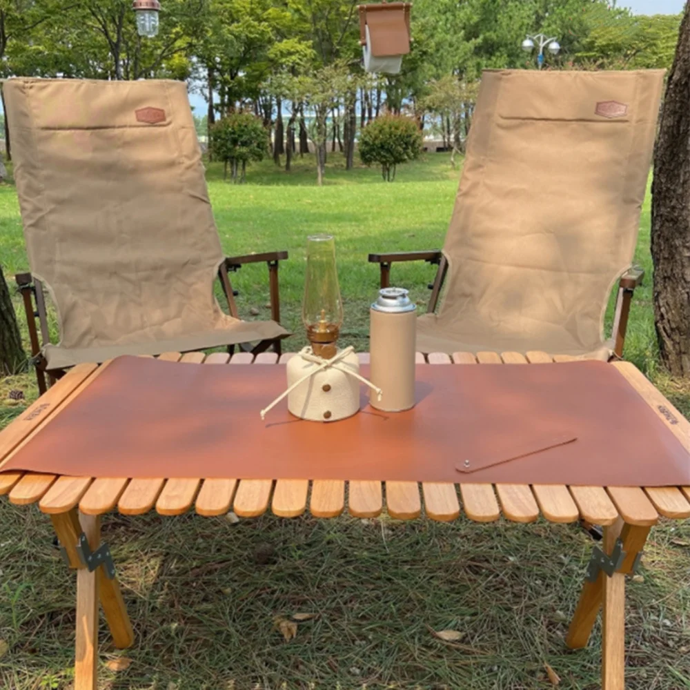 

JapanPU Leather Table Mat Outdoor Waterproof Oil-proof Camping Barbecue Picnic Food Pad Heat Insulation Mats Kitchen Table Cloth