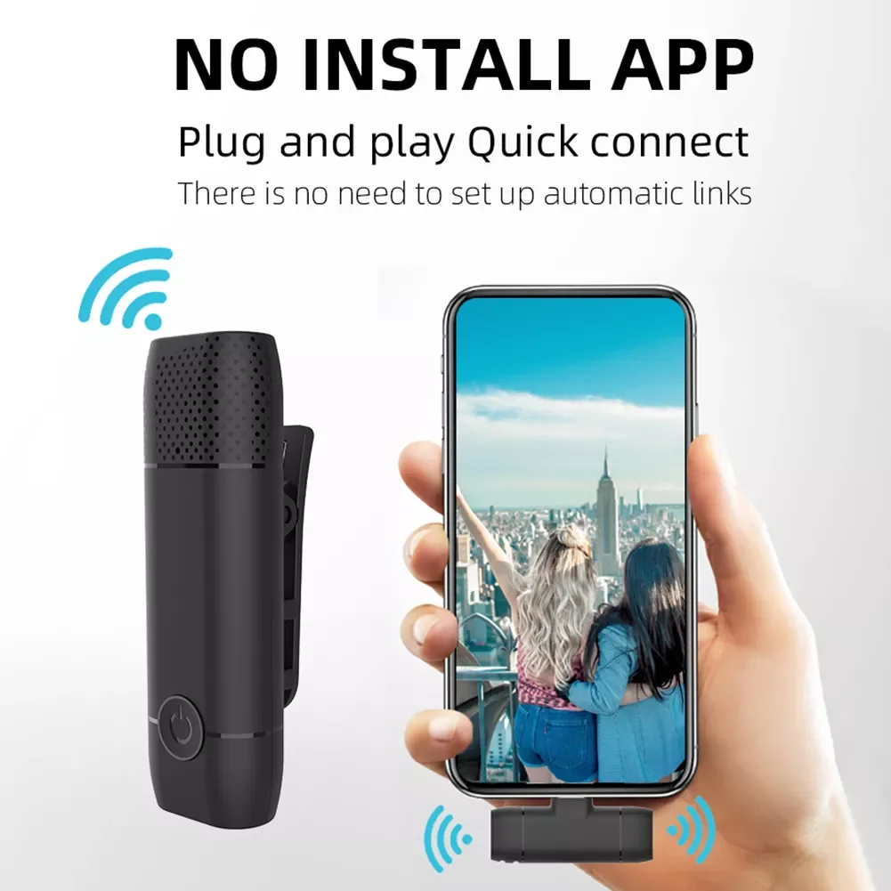 

Portable Mini Clip-On Lapel Recording Mic for Live Broadcast Interview Telephone Intelligent Noise Reduction Mic