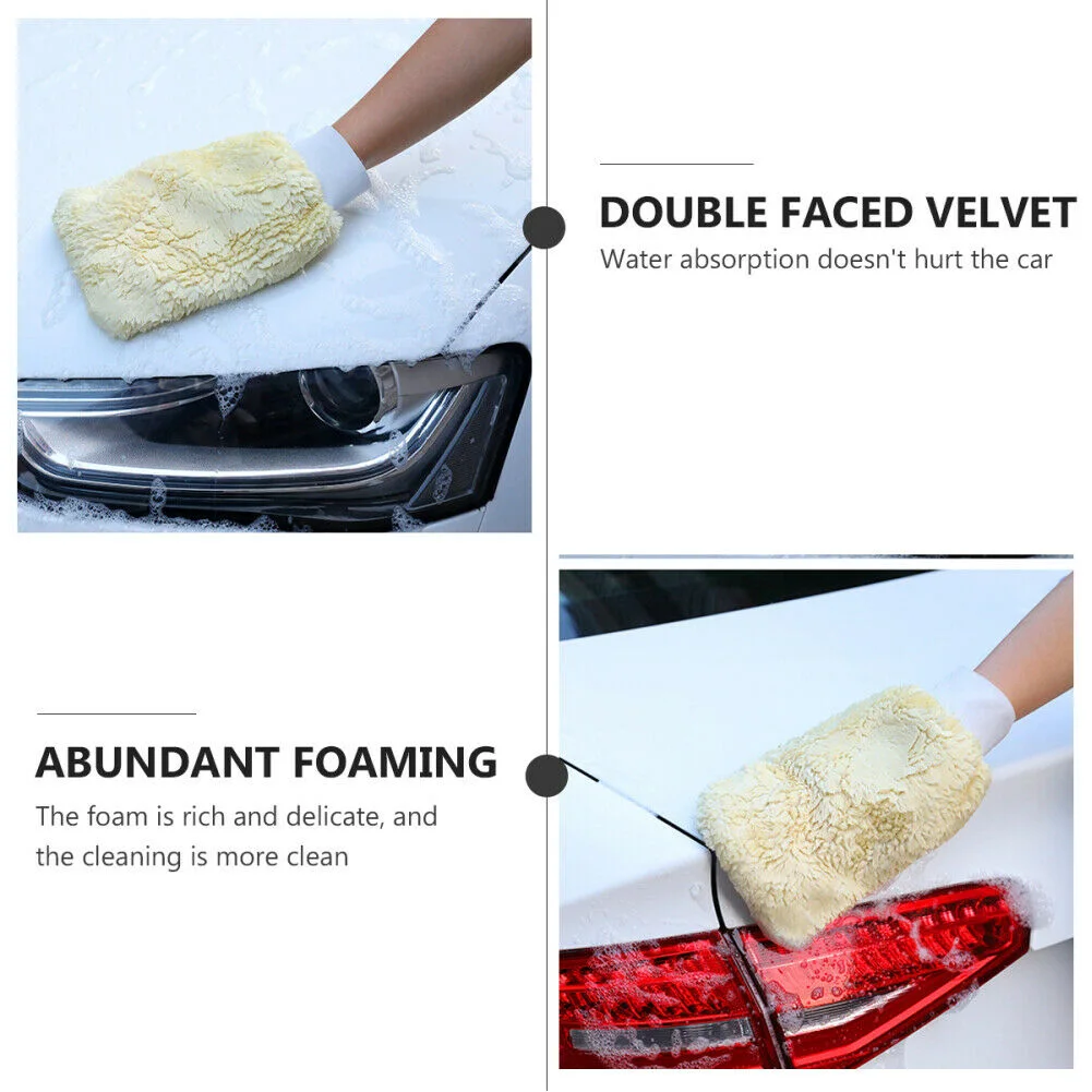 

2PcsCar Cleaning Wash Mitt Double Side Imitation Wool For Car Wash Auto Cleaning Gloves Tool 23*15cm Washing Equippments