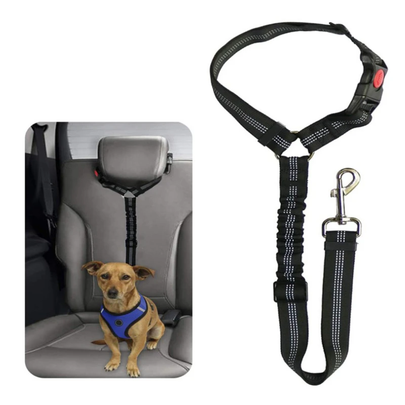 

New Solid Two-in-one Dog Harness Leash Pet Car Seat Belt BackSeat Safety Belt Adjustable for Kitten Dogs Collar Pet Accessories
