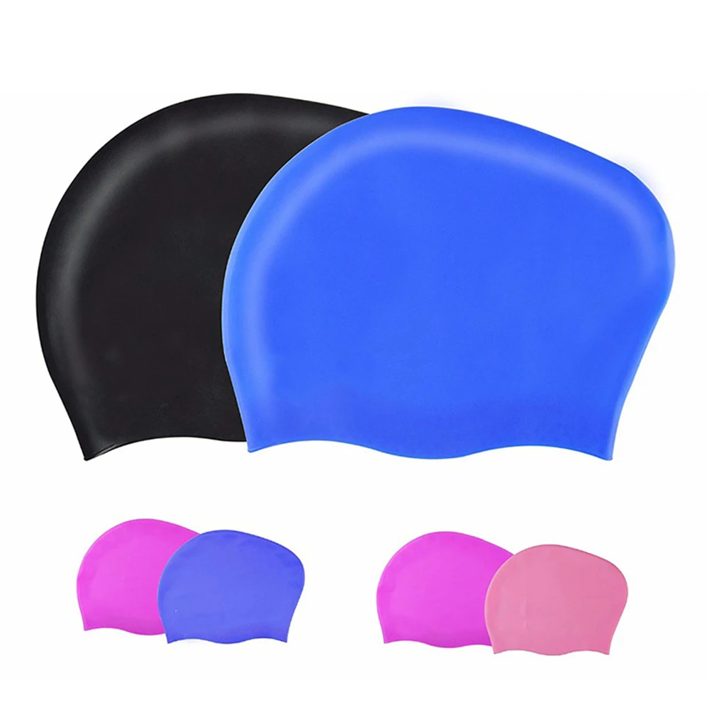 

Waterproof Swim Cap for Adults Flexible Silicone Swimming Hat for Long Hair Swimming Equipment Waterproof Swim Cap XR-Hot
