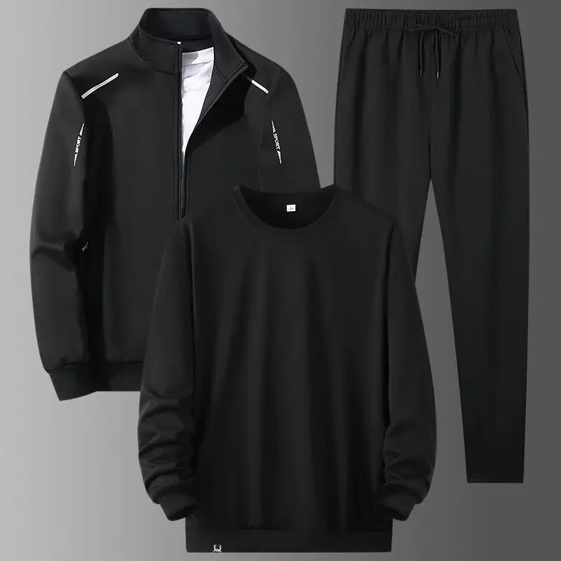 Фото 8XL мужские спортивные костюмы унисекс спортивный костюм модный бренд комплект из 3 предметов спортивный костюм мужские весенне-осенние модные толстовки спортивные штаны №3