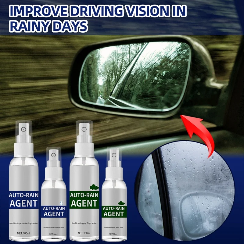 

30/100ML Car Glass Waterproof Coating Agent Anti-Rain Auto Rainproof Agent Spray Anti Spray Remover For Window Details Mirrors