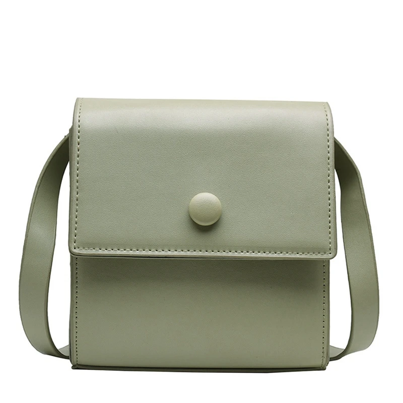

NEW-Women's Small Square Bag Simple Solid Color Sweet PU Leather Casual Sling Bag