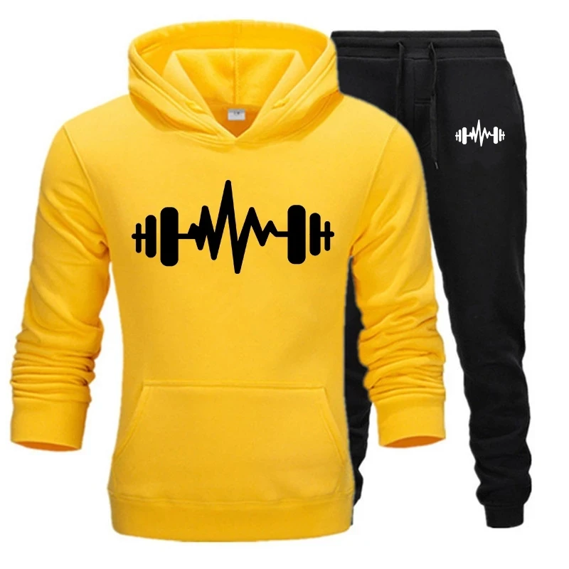 

Winter Hoodie Sets Men Fashion Fleece Red Hoodies Black Brand Pants Casual Jogger Suit Tracksuit Sweatshirt Woman Pullover