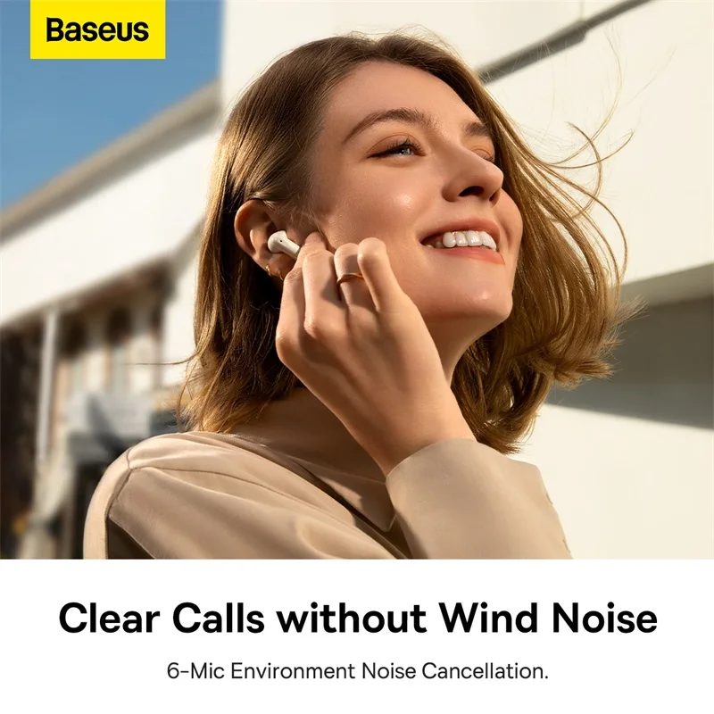 Najtaniej Baseus Storm3 ANC TWS Słuchawki Bluetooth Bezprzewodowe Słuchawki 5.2, Konstrukcja W Połowie Ucha, 6-Mic ENC, Adaptacyjna Redukcja Szumów
