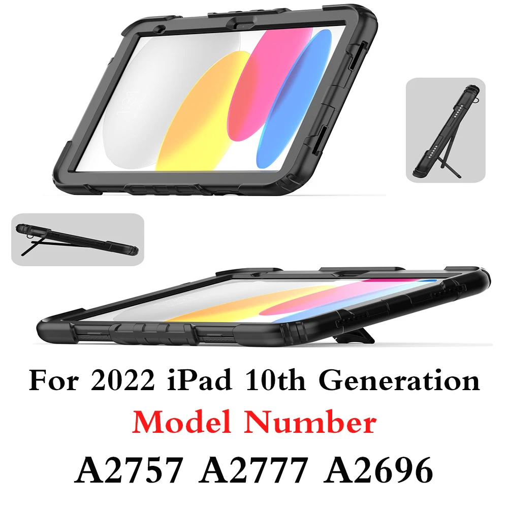 Фото Чехол EGYAL для 2022 iPad 10-го поколения, чехол для ipad 10-го поколения, 10,9 дюйма, чехол с кронштейном, модель A2757 A2777 A2696, силиконовый чехол №2