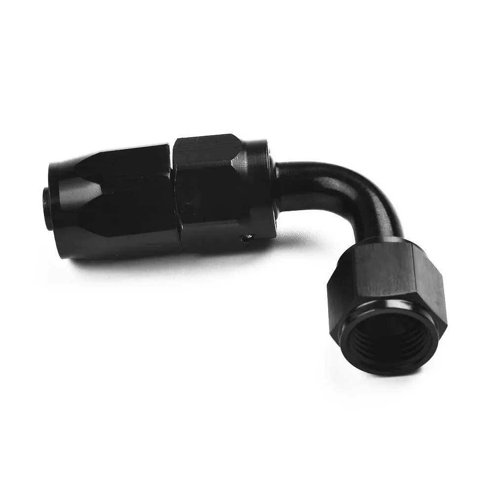 

90 Degree Swivel Hose End Fitting AN6 -6AN Accessories Adaptor Black Female Threads Parts Replacement Reusable