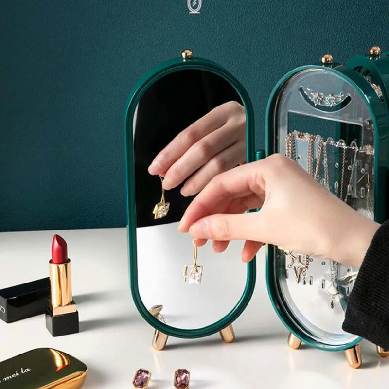 Desktop Jewelry Sstorage Box Earrings Bracelet Multilayer Dustproof Ornaments Box Ring Necklace Multifunctional Display Stand