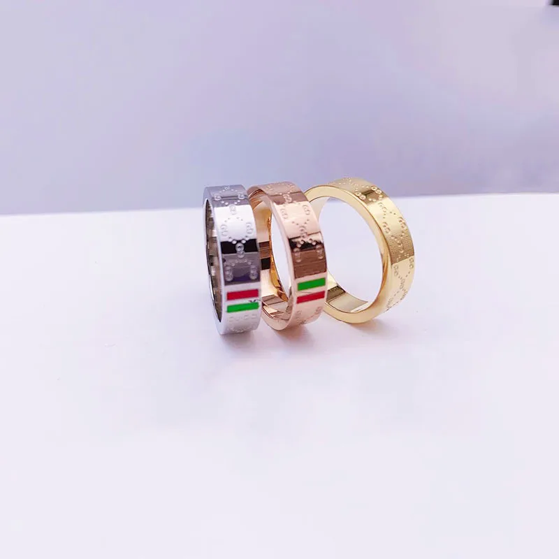 

G&D Luxury Fashion Stainless Steel Gold Color Vintage Red and Green Color Plated Ring for Women Jewelry Festival Party Gift