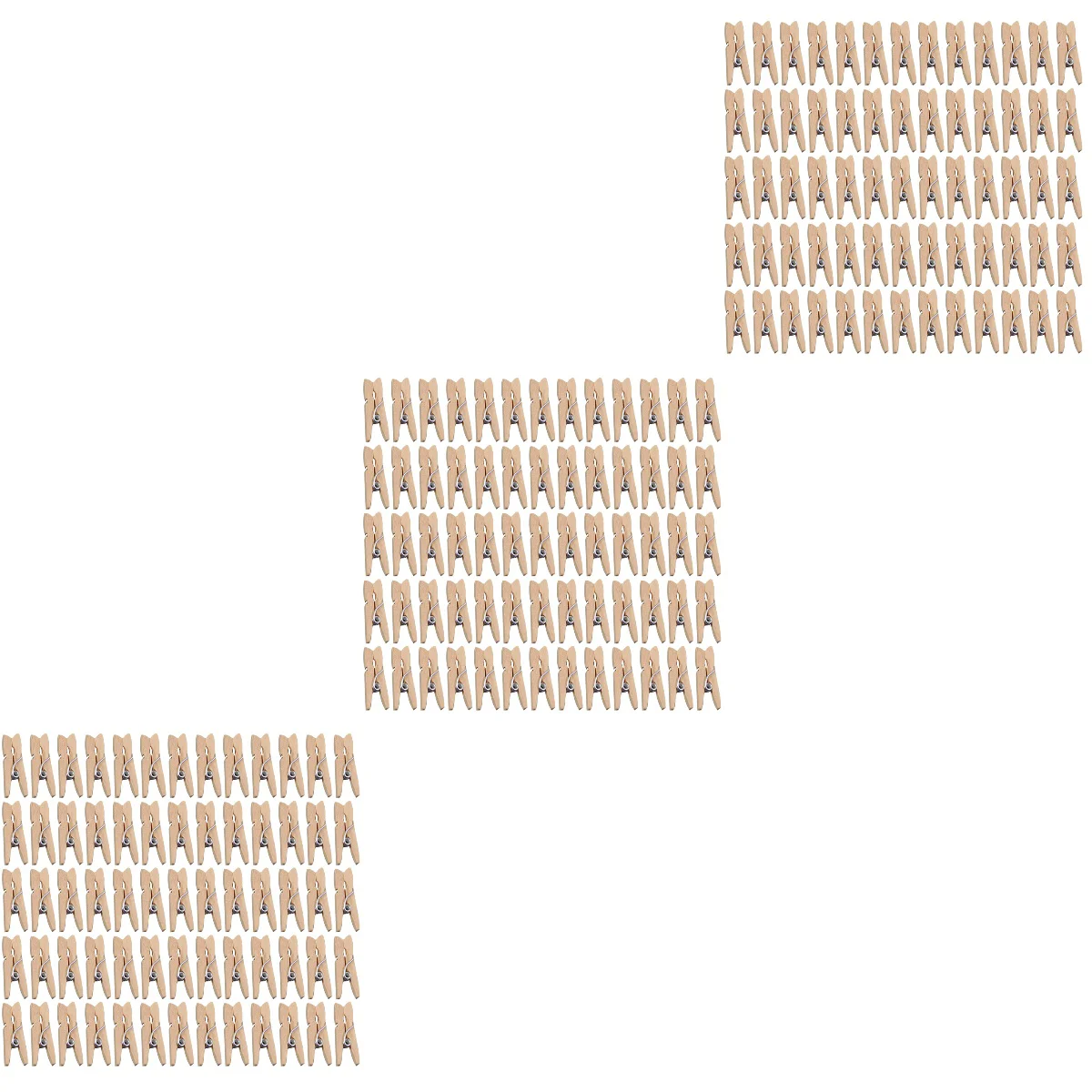 

300 pcs Mini Photo Clamps Wooden Clips Burlywood Wood Clamps for Memos Cards Photo Storing Size 2