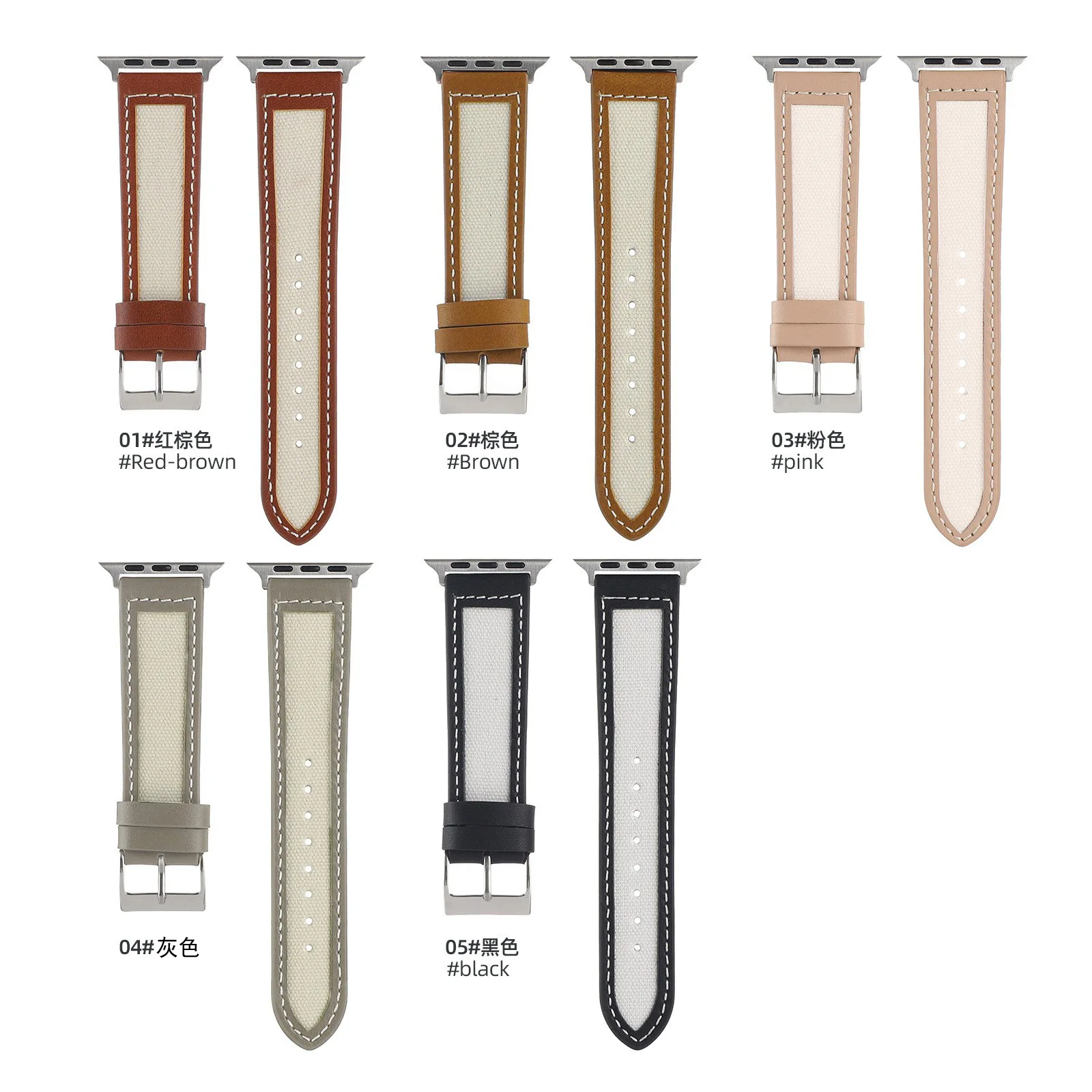 Leather Strap For Apple Watch 8 band 45mm 41mm/Ultra 49mm 40 44mm Bracelet Canvas Wrist For Iwatch Series 7 se 6 5 4 Sport Belt