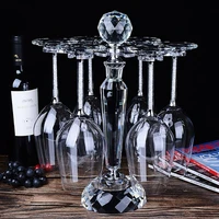 european style liquor bar rack bar counter decor red wine rotary cup holder lead free crystal hanging wine glass holder gifts