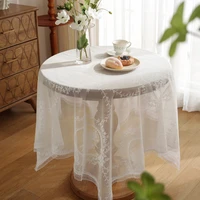 lace tablecloth romantic hollow white gauze dining table cover nordic table cloth pastoral coffee desk decorations picnic mat