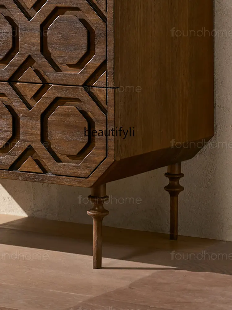 Шкаф-органайзер из массива дерева с тремя ведрами