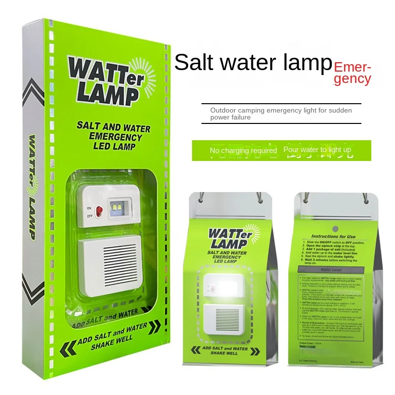 Led Charging-Free Camping Lighting Outdoor Warning Light Portable Salt Water Bag Emergency Lamp Super Waterploof Fishing Light