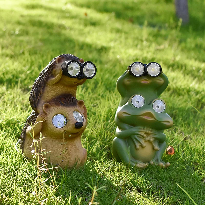 

Creative Solar Frog Decoration Outdoor Courtyards Resin Crafts Ornaments Parkland Animal Sculptures Figurines Items for Home