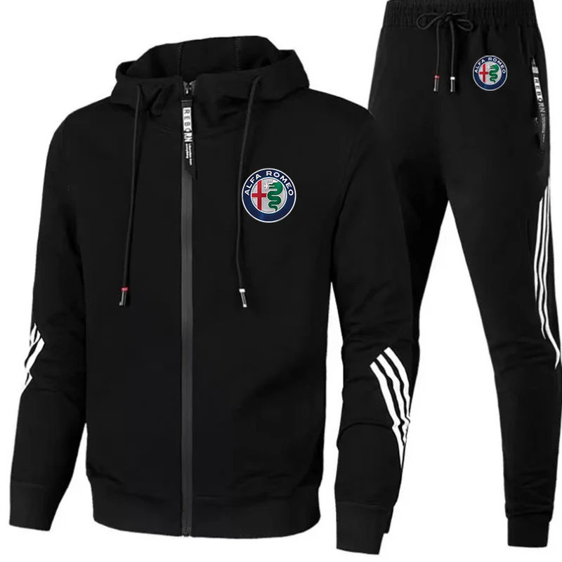 

Latest Fashion Classic Men 2021 Alfa Romeo Spring Autumn Hoodies Sweatpants Man's Comfortable Cotton Trousers Sport Suit Clothes