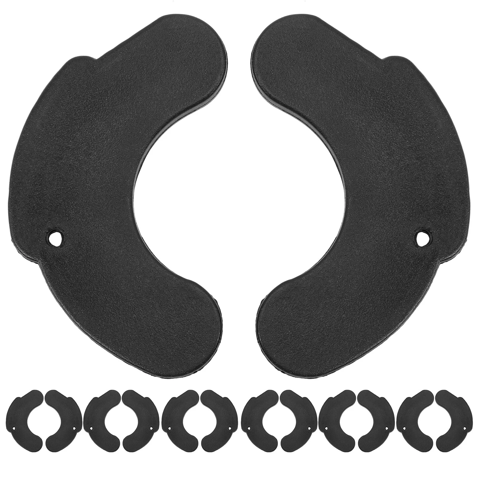 

6 Pairs Portable Gym Machine Anti Slip Weightlifting Pad Dumbbel 8.3X5CM Fixation Black Rubber Deadlift Jack Fitness