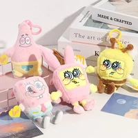 kawaii spongebobs patrick star plush doll cartoon plush pendant backpack keychain accessories holiday gifts toys for girls