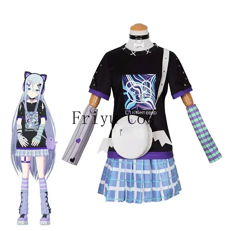 Фото Аниме-игра Miku, красочные сценические костюмы Yoisaki Kanade, повседневная одежда, милые футболки и рюкзаки, наряды №1