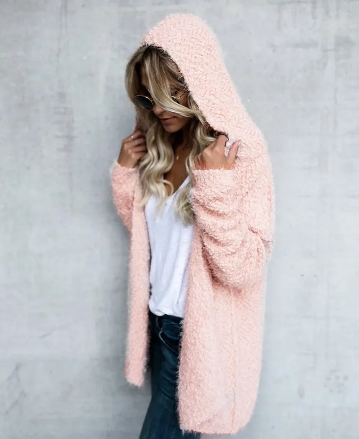 

New Autumn and Winter Hooded Cardigan Jacket Women's Clothing