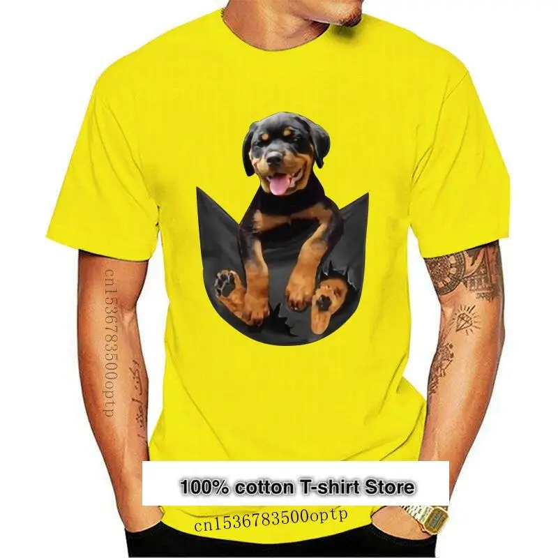 

Camiseta de bolsillo para hombre y mujer, camiseta Rottweiler, 1