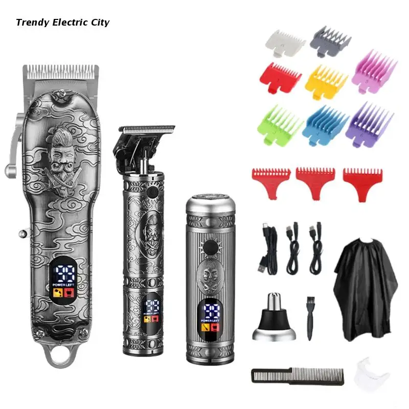 

R9CD Men Hair Clippers for Hair Cutting Rechargeable Hair Cutting Kit for Barbers