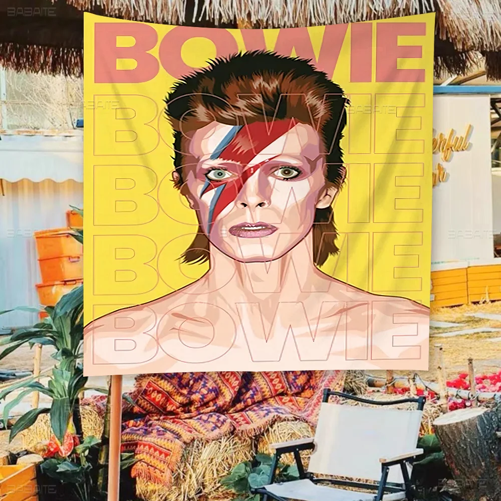 British Rock Singer D-David_B-Bowie Colorful Flag Wall Hanging Bohemian Banner Mandala Indoor Art Decor