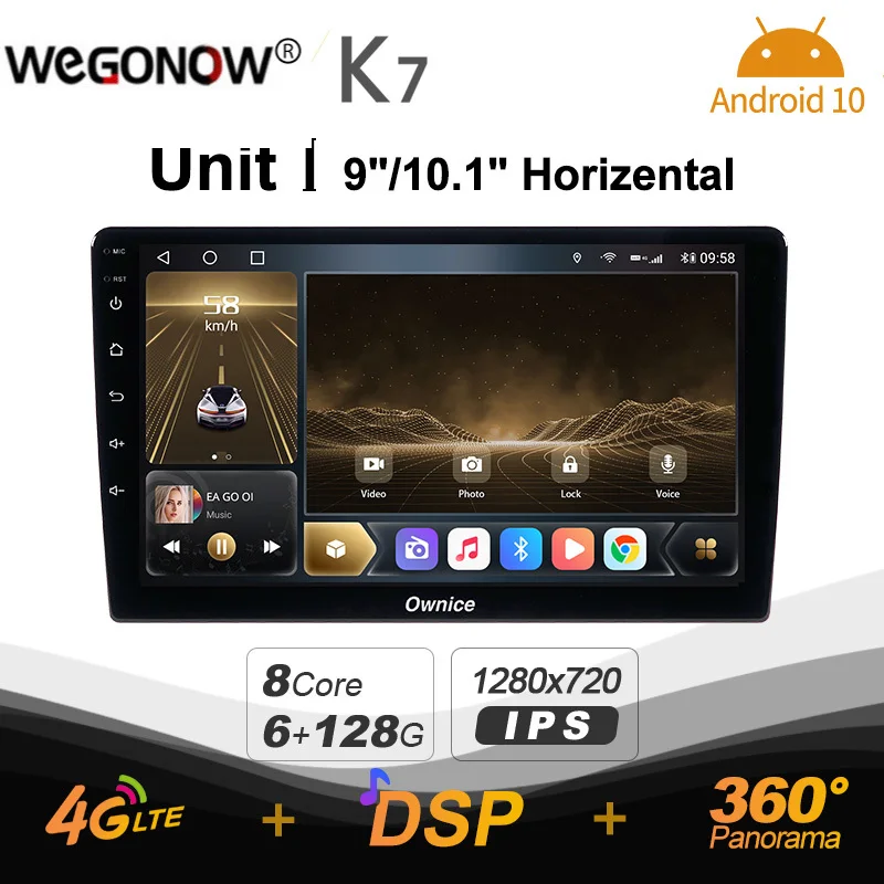 

Ownice K7 Android 10.0 Car radio 2 Din Universal with 6G RAM 128G ROM 1280*720 Support 360 4G LTE DSP Car multimedia
