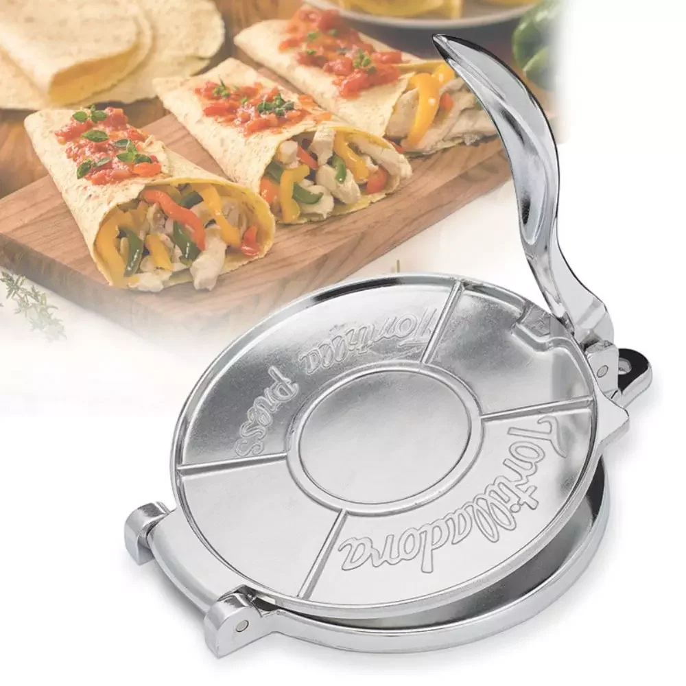 

Foldable Tortilla Press Maker Aluminium Alloy DIY Manual Corn Tortillas Pressing Tools Long Handle For Home Kitchen Cooking