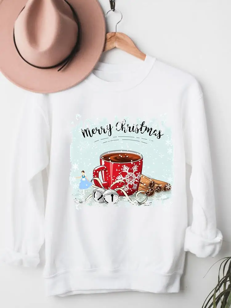 

Women Christmas Snowflake Watercolor Trend Clothes Clothing Festival Graphic Pullover Merry Cartoon Fashion Female Sweatshirts