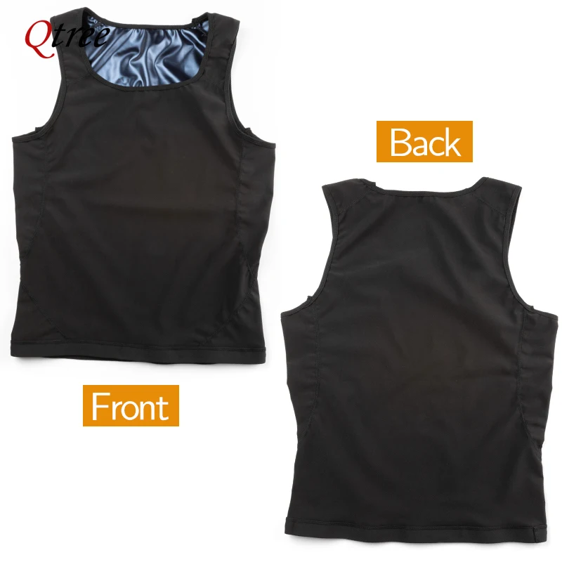 Men Sweat Sauna Vest Slimming Polymer Workout Body Shaper Tank Top Weight Loss Fat Burner Compression Shirts Waist Trainer Suits