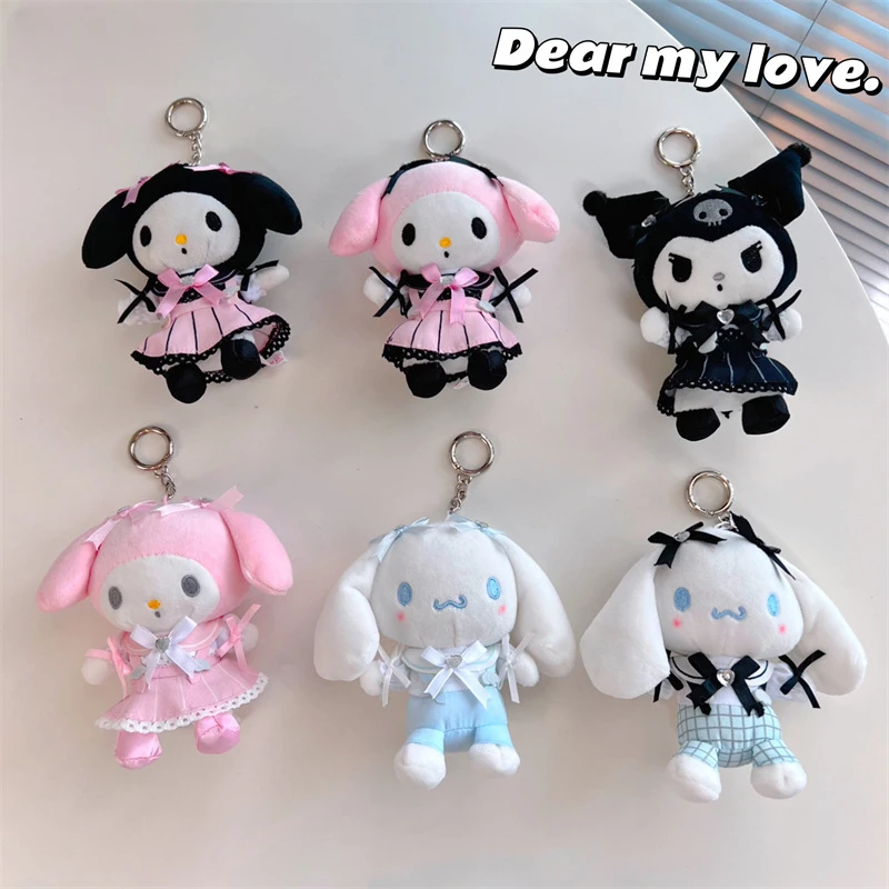 

Kawaii Sanrio плюшевый брелок Kuromi Cinnamoroll My Melody японская милая Лолита серия девочка автомобиль ключ рюкзак Декор подарок на день рождения