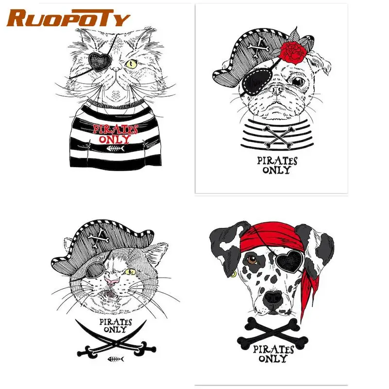 

Frame Diy Painting By Numbers Figure Painting Picture By Numbers for Home Decor 40*50cm Pirate Animal Special Bedroom Decor