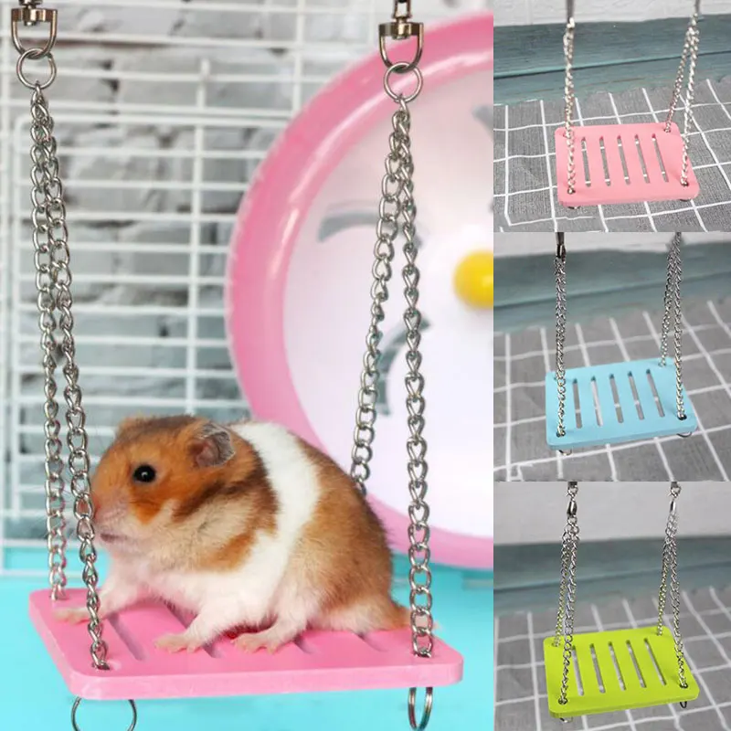 

Hamster Swing Toy Hanging Gadget Wooden Cage Exercise Accessories Bridge Toys Hamster Toy Small Animal Rest Mat 1PC