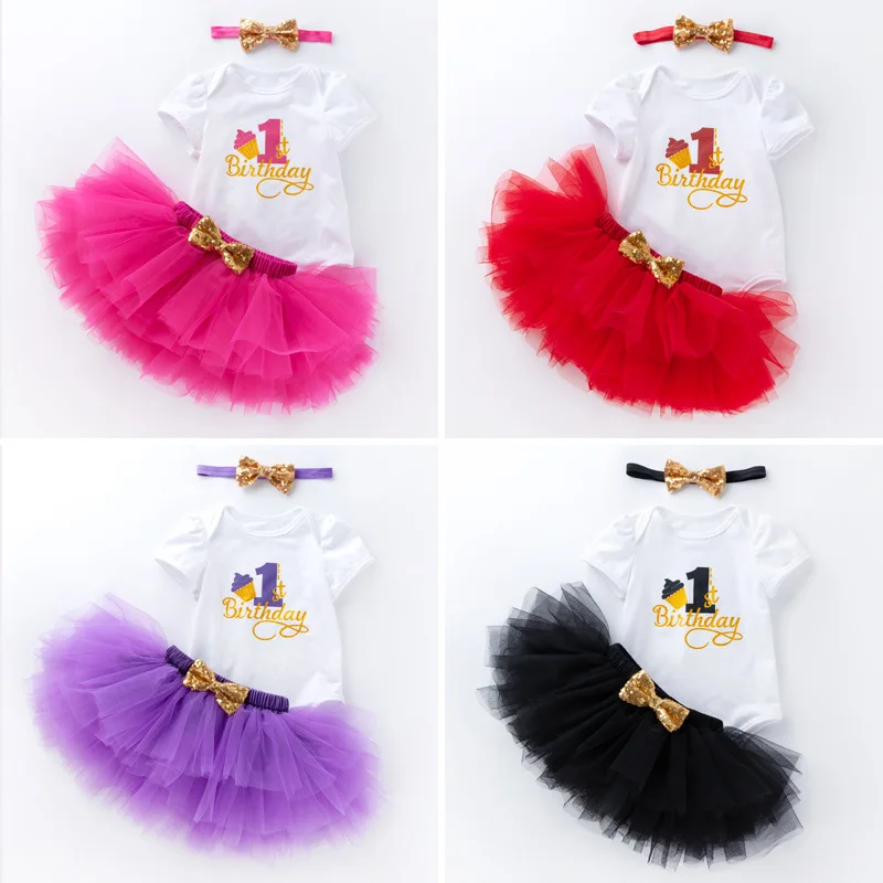 1 Year Baby Girl Clothes Unicorn Party tutu Girls Dress Newborn Baby Girls 1st Birthday Outfits Toddler Girls Boutique Clothing