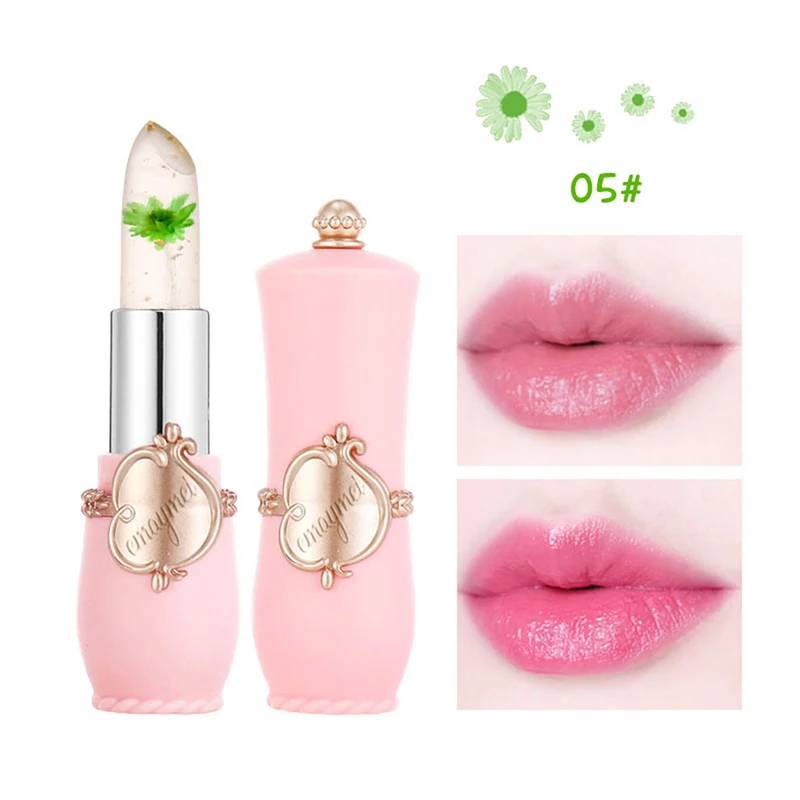 Moisturizer Lip Gloss Transparent Jelly Flower Lipstick Temperature Color Change Waterproof Makeup Lip Balm Cosmetic Makeup Tool images - 6
