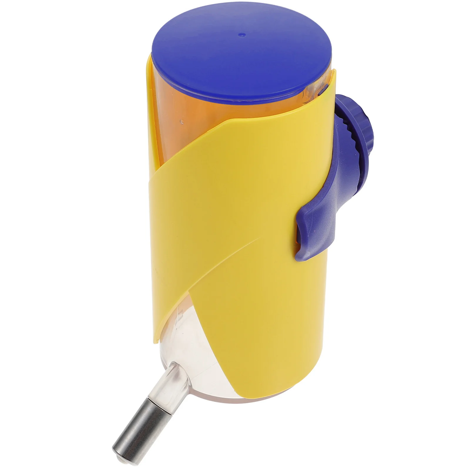 

Drinking Bottle Cat Feeder Cage Hanging Dispenser (Yellow)