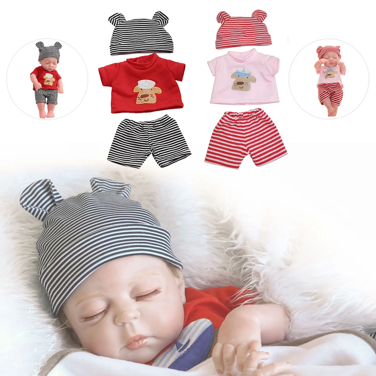 

30cm Baby Simulation Doll Clothes Rebirth Baby Pajamas Autumn And Winter Baby Crawling Clothes