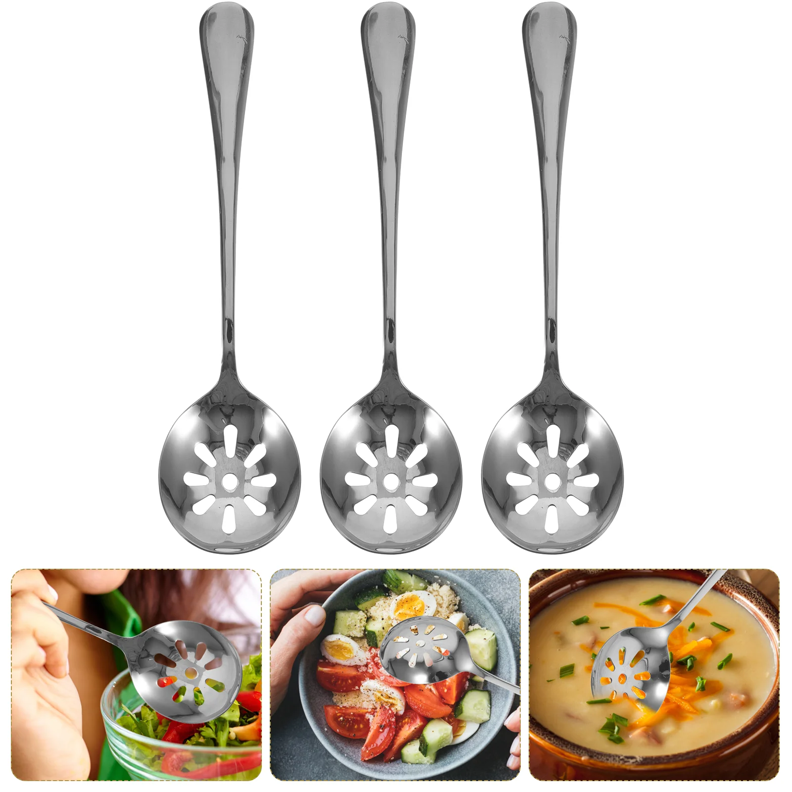 

3 шт., столовые ложки из нержавеющей стали