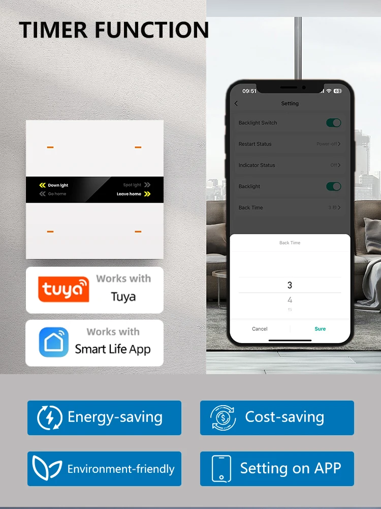 LOGEN Tuya Zigbee UK Switch 4-полосная сцена Функция обнаружения человеческого тела