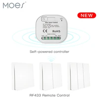 moes rf433 wireless switch no battery remote control wall light switch self powered no wiring needed wall panel transmitter
