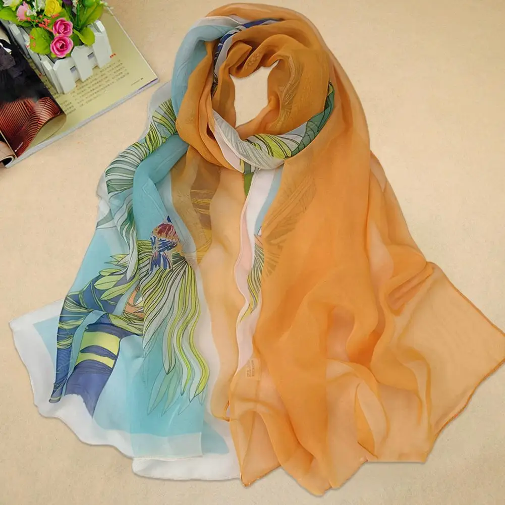 

See-through Fabulous Anti-UV Protective Lady Neck Wraps Washable Women Scarf Elegant for Outdoor