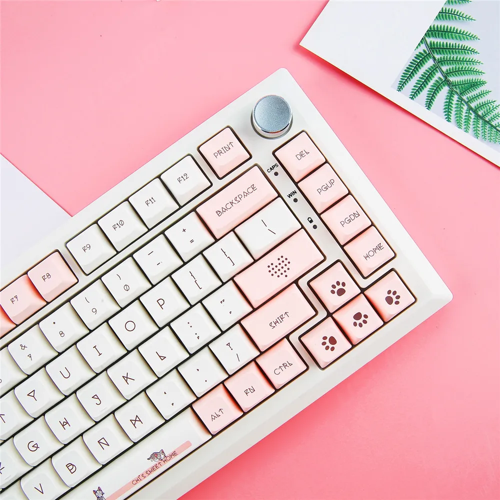 

143 Keys Cheese Cat XDA Profile Keycap For Mechanical Gaming Keyboard Lovely Cherry Mx Switch PBT Keycaps Pink Cute Key Caps