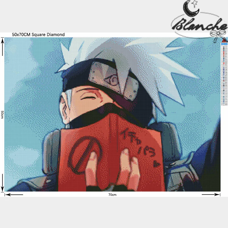 Маска для лица Какаси из аниме Наруто алмазная вышивка крестиком мозаика
