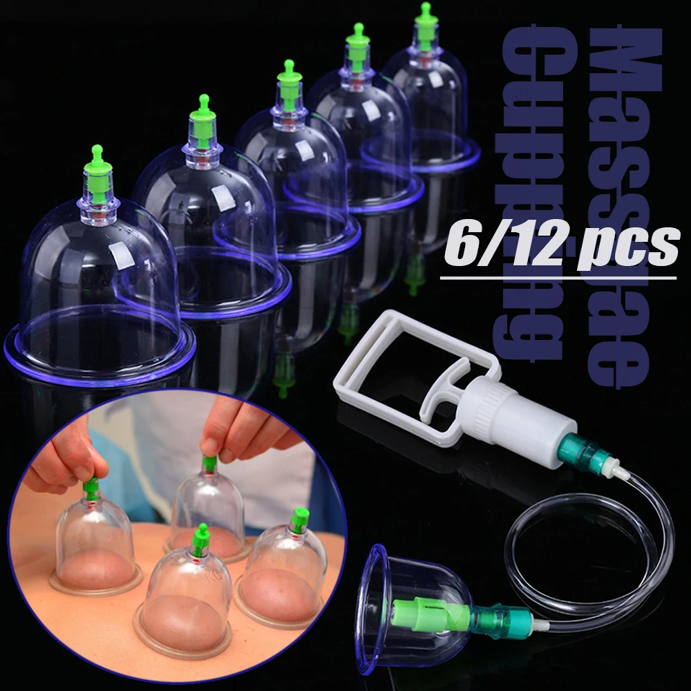 

6/12 шт. Набор банок для терапии, вакуумные банки для тела, антицеллюлитные вакуумные банки, массажные терапевтические чашки